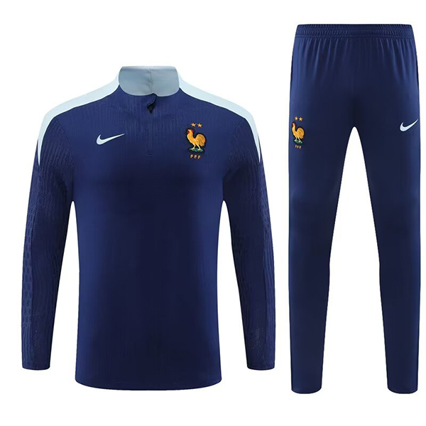 2024-25 France Blue Half zipper training suit