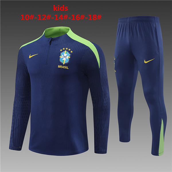 2024-25 Brazil Half zipper Kids training suit