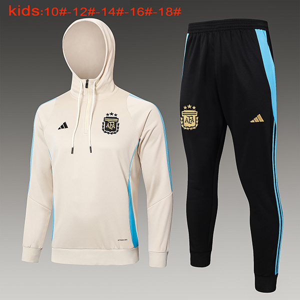 2024-25 Argentina Hoodie Half zipper KIDS Training suit