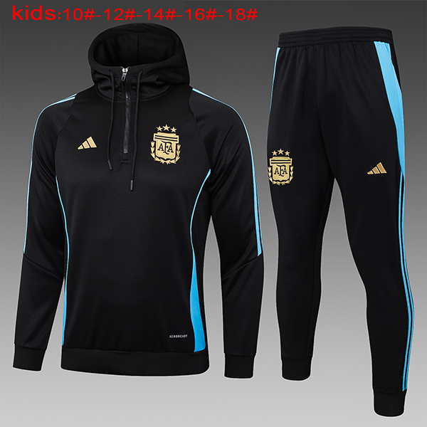 2024-25 Argentina Hoodie Half zipper KIDS Training suit