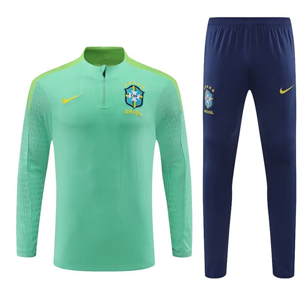 2024-25 Brazil Green Half zipper training suit