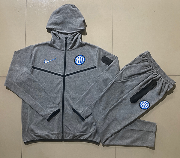 2024-25 Inter Grey Hoodie jacket Training suit