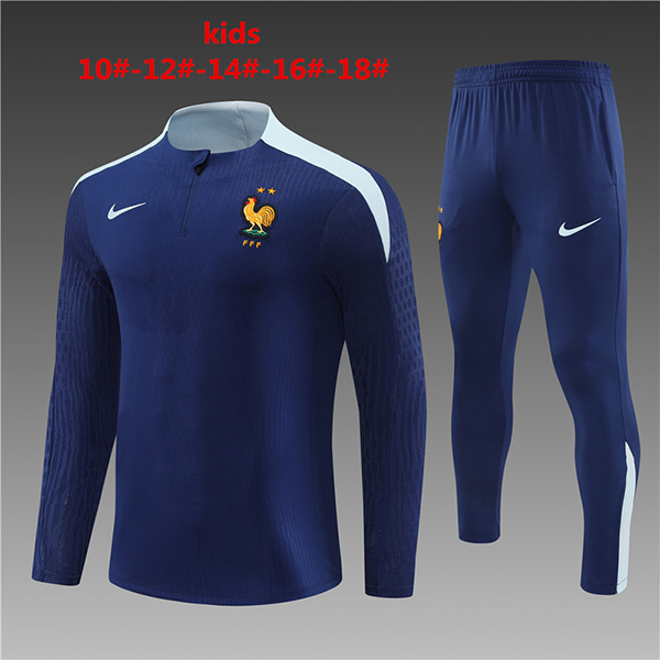 2024-25 France Half zipper Kids training suit