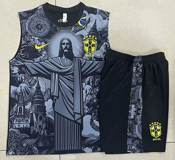 2024-25 Brazil JESUS gray Vest Training Suit